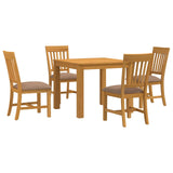 Dining Set 5 pcs Grey Solid Oak Wood 3430332