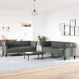 Living Room Couch 2 pcs Dark Grey 201.5 x 74.5 x 74.5 cm Fabric 3385857