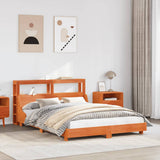 Bed Frame without Mattress Wax Brown 135x190 cm Double Solid Wood Pine 3306437