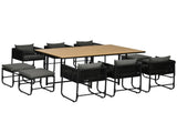 10 Seater Rattan Cube Garden Furniture Set, Rattan Dining Set with Cushions, Outdoor Dining Table T3398P318626