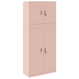 Storage Cabinet 2 pcs Pink 90 x 40 x 210 cm Steel Lockable 3438724
