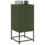 ZNTS Bedside Cabinet Olive Green 36x39x78 cm Steel 846586