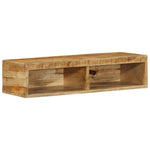 ZNTS Wall-mounted TV Cabinet 80x30x19 cm Solid Rough Wood Mango 4017476