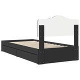 Storage Bed with Headboard Black 100 x 200 cm Engineered Wood 3413125