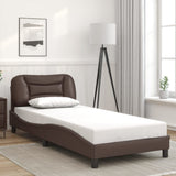 Bed Frame with LED without Mattress "Hvar" Brown 90x190 cm 3213901