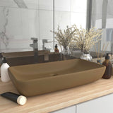Luxury Basin Rectangular Matt Cream 71x38 cm Ceramic 146963
