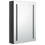 ZNTS LED Bathroom Mirror Cabinet Shining Black 50x13x70 cm 326496