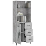 Highboard Concrete Grey 69.5x34x180 cm Engineered Wood 3189513
