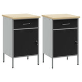 Work Cabinet with Drawer 2 pcs Black and Grey 100 x 55 x 85 cm 3321360