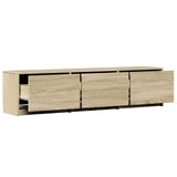 TV Cabinet with LED Sonoma 165 x 34 x 40 cm Engineered Wood 8006548