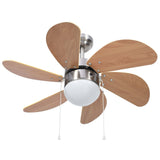 ZNTS Ceiling Fan with Light 76 cm Light Brown 51489