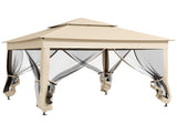 3 x 3 Pop Up Gazebo, Double-roof Garden Tent with Netting and Carry Bag, Party Event Shelter for T3398P325122