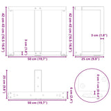 Coffee Table Legs T-Shaped 2 pcs Black 50x25x cm Steel 4013031