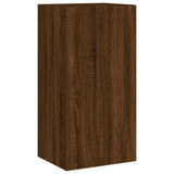 TV Wall Cabinet with LED Lights Brown Oak 40.5x35x80 cm 837266