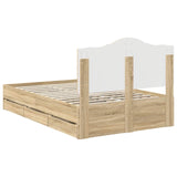 Bed Frame with Drawer Sonoma Oak 120 x 200 cm Engineer Wood 3413431