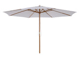 3 Garden Parasol, Pulley Operated Patio Umbrella, Wooden Table Market Umbrella with Rope Pulley T3398P315357