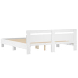 Bed Frame White Engineered Wood, Plywood Super King Modern 3207399
