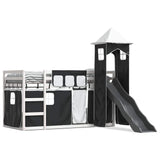Bunk Bed without Mattress with Slide White and Black 90x200 cm 3284191