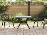 Garden Table Set 3 pcs Black Cast Aluminium 3334757