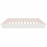 819908 Bed Frame without Mattress White Solid Wood 140x200 cm