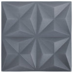 3D Wall Panels 48 pcs 50x50 cm Origami Grey 12 m² 150922