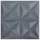 3D Wall Panels 48 pcs 50x50 cm Origami Grey 12 m² 150922