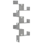 ZNTS Wall Corner Shelf Concrete Grey 45x45x147 cm Engineered Wood 852639