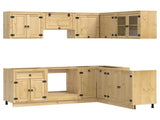 Cabinet with Shelf SKI 8 pcs Honey Brown Solid Pine Wood 3392649