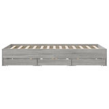 Bed Frame with Drawers without Mattress Grey Sonoma 140x200 cm 3207278