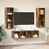 TV Cabinet Set Wall-mounted 3 pcs Old Wood Engineered Wood 3393129