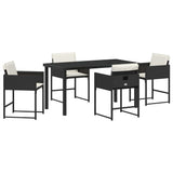 Garden Dining Set 5 pcs Black Poly Rattan 3380714