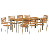 Garden Dining Set 9 pcs Beige Poly Rattan 3365510