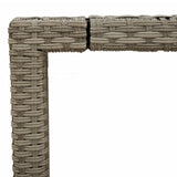 Garden Table with Glass Top Light Grey 190x90x75 cm Poly Rattan 368128