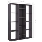 ZNTS Room Divider/Book Cabinet High Gloss Grey 100x24x140 cm Engineered Wood 800449