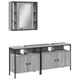 3 Piece Bathroom Cabinet Set Grey Sonoma Engineered Wood 3214728