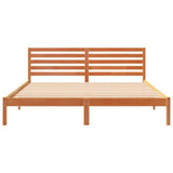 Bed Frame with Headboard Wax Brown 200 x 200 cm Solid Pine Wood 872277