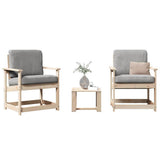 3 Piece Garden Lounge Set Solid Wood Pine 832630