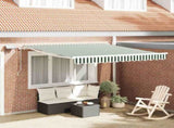 Retractable Awning Green and White 300 x 250 cm 3330178