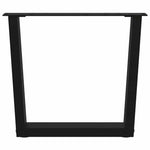 ZNTS Dining Table Legs V-Shape 2 pcs Black 50x cm Steel 4012628