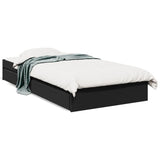 Bed Frame with Drawers without Mattress Black 90x190 cm Single 3280707