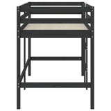 ZNTS Kids' Loft Bed without Mattress with Ladder Black 80x200 cm 835888