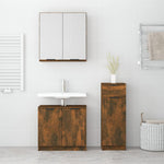 ZNTS 3 Piece Bathroom Cabinet Set Smoked Oak Engineered Wood 3115873