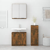 ZNTS 3 Piece Bathroom Cabinet Set Smoked Oak Engineered Wood 3115873