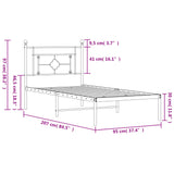 Metal Bed Frame without Mattress with Headboard White 90x200cm 374381