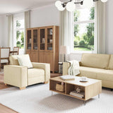 Sofa Set with Cushion 3 pcs Cream 220 x 78 x 84 cm Fabric 3324616