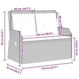 Garden Bench Black Poly Rattan 3394458