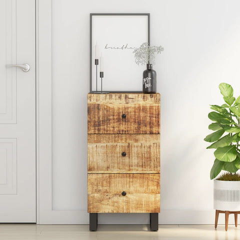 ZNTS Sideboard with 3 Drawers 40x33.5x75 cm Solid Wood Mango 352905