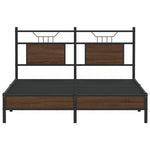 Bed Frame without Mattress Brown Oak 140x200 cm Engineered Wood 4106999