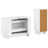 2 Piece Bathroom Cabinet Set EDE High Gloss White 3417661