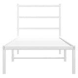 Metal Bed Frame without Mattress with Headboard White 80x200cm 355405
